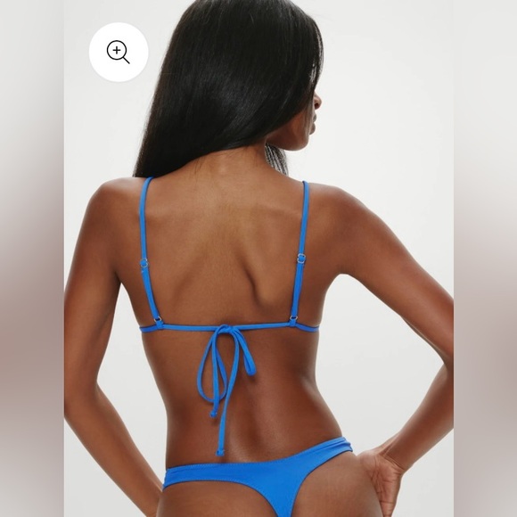 Frankie’s Lumia Navy Blue Braided Triangle Bikini Top Bathing Suit – Size M - Picture 4 of 7